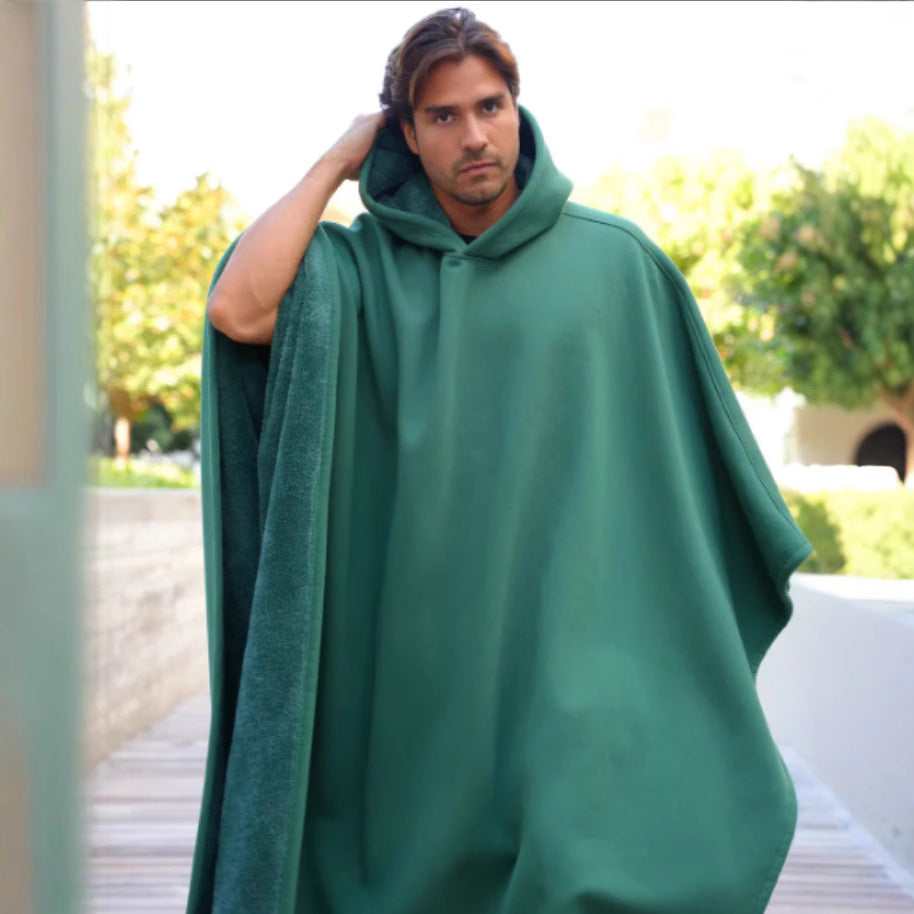 Punk Hooded Wool Cape
