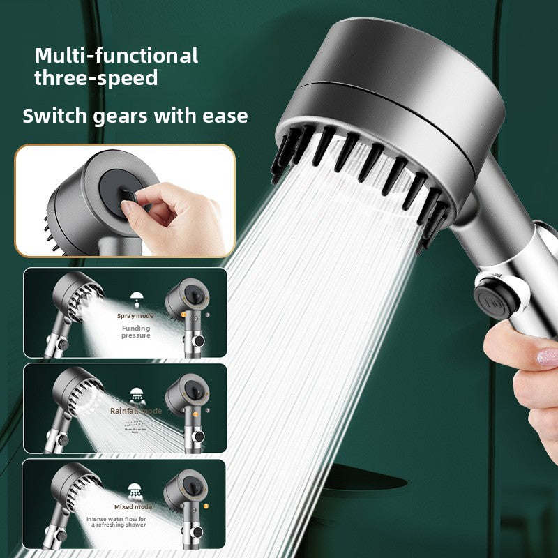 Handheld Shower Head with Filter, Pressure Boosting Massage Spray for Home Bath
