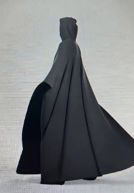 Punk Hooded Wool Cape