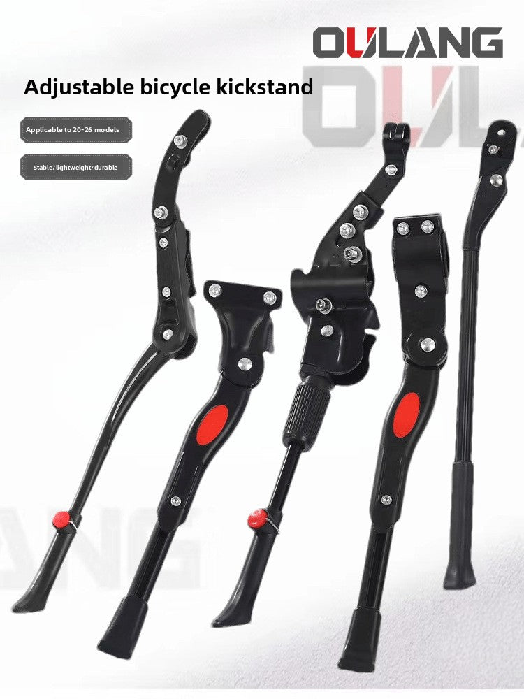 Adjustable Bicycle Side Kickstand Aluminum Alloy Steel Bike Parking Stand for 24-29 Inch Mountain Road Bikes