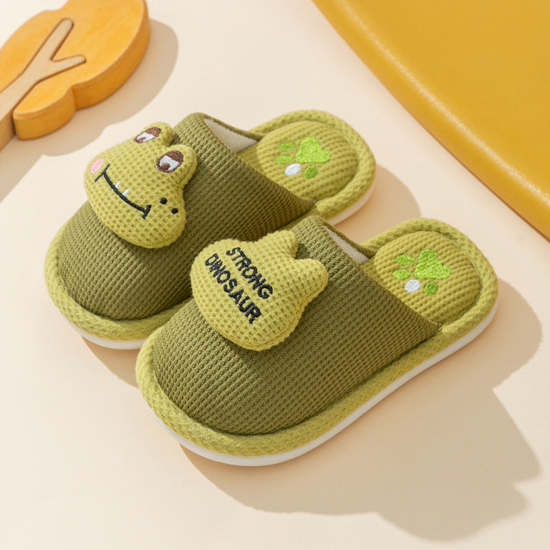 Cute Animal Plush Cotton Slippers Non-Slip Warm Indoor Home Slippers for Kids Unisex