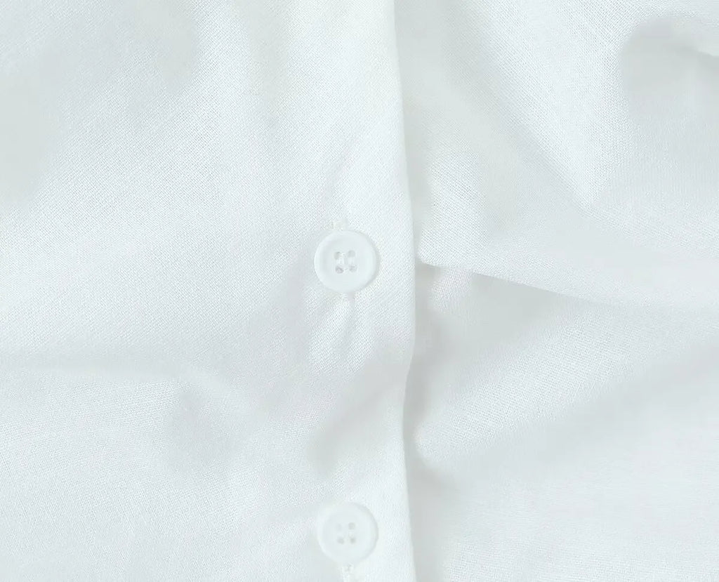 Vestido Midi de Verão em Algodão e Linho | Ombros à Mostra | Casual Elegante