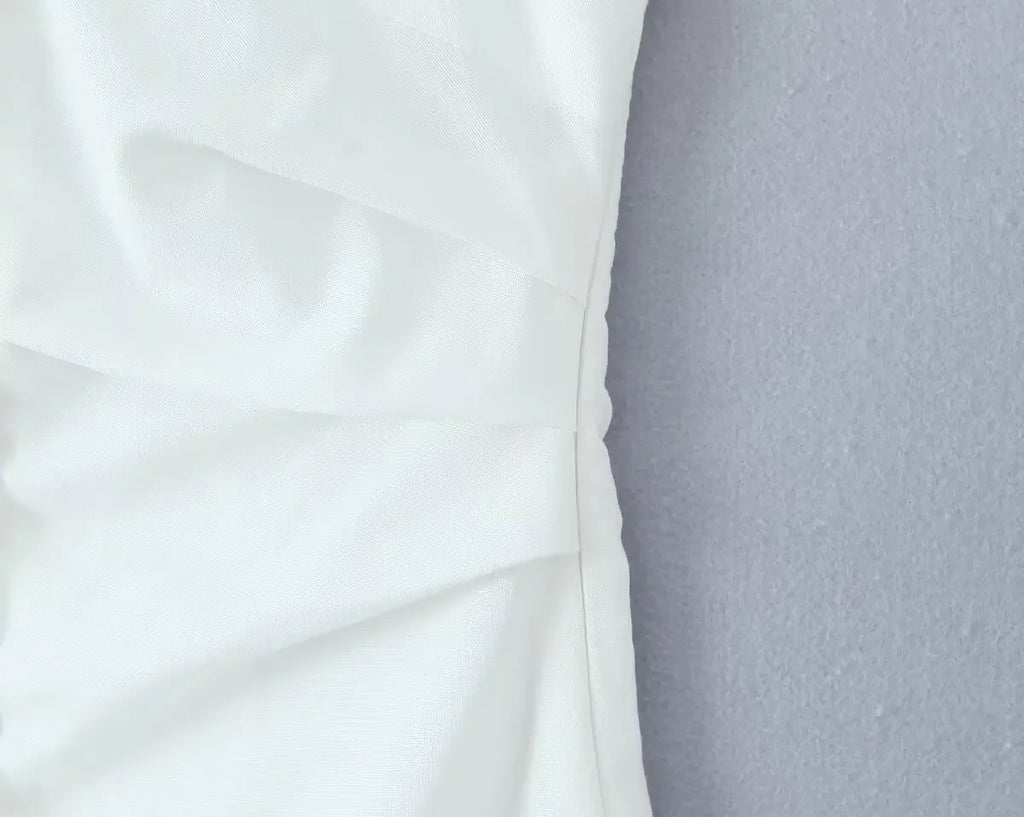 Vestido Midi de Verão em Algodão e Linho | Ombros à Mostra | Casual Elegante