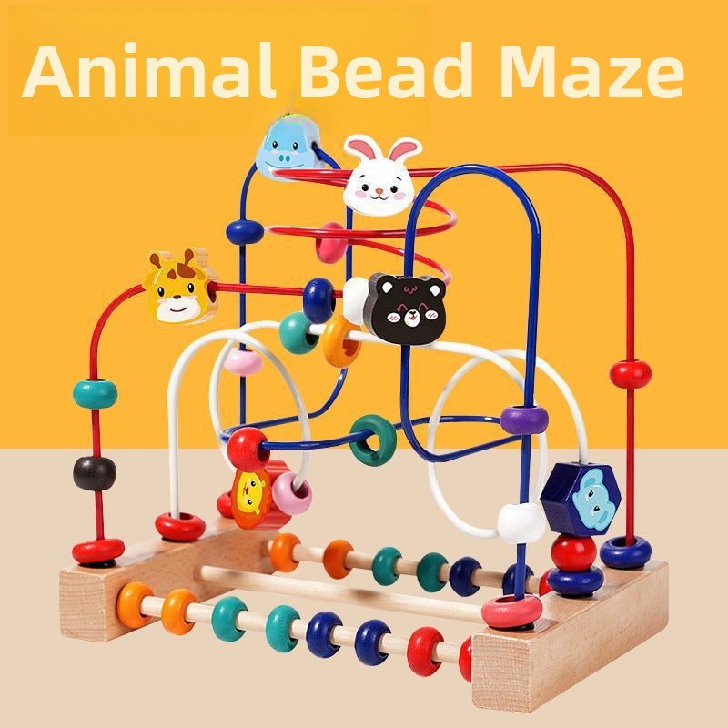 Wooden Educational Toys for Infants and Young Children, Including Bead Maze