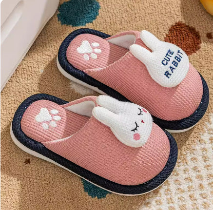 Cute Animal Plush Cotton Slippers Non-Slip Warm Indoor Home Slippers for Kids Unisex